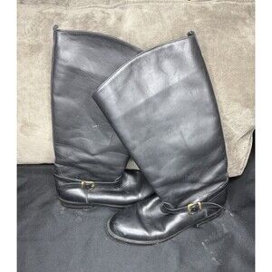 L.L. Bean Tall Black Leather Gore-Tex Riding Boots Womens 9.5 Made In Canada